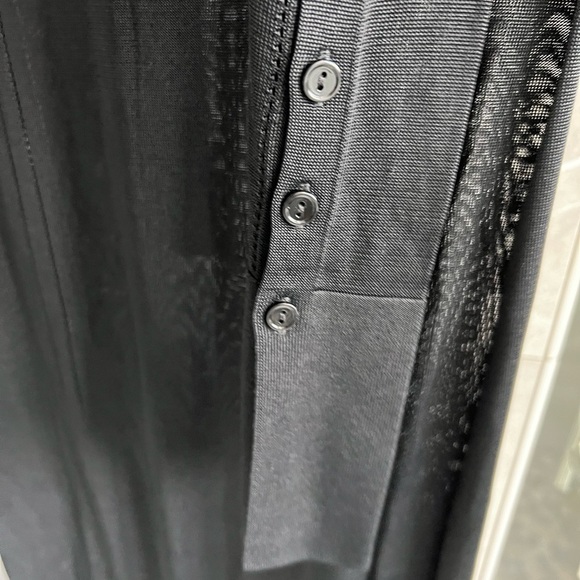 AYA MUSE Amur Mesh Button-Front Collared Maxi Dress Black - Picture 13 of 13